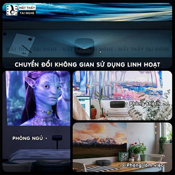 Dangbei U1 -  Máy chiếu siêu gần UST thông minh tích hợp hệ điều hành, độ phân giải Full HD 1920x1080p và độ sáng 1.250 ansi lumens