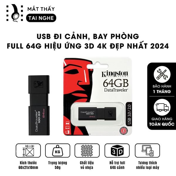 USB đi cảnh 64G - Full hiệu ứng bay phòng 3D 4K đẹp nhất 2024