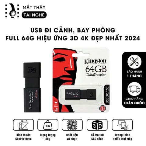 USB đi cảnh 64G - Full hiệu ứng bay phòng 3D 4K đẹp nhất 2024