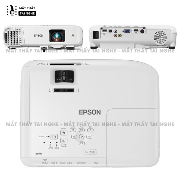 Epson EB-W05 - 99% - Máy chiếu WXGA 1280x800p, độ sáng 3.300 ansi, tương phản 15.000:1, hình ảnh nét đẹp, hỗ trợ trình chiếu dạy học & văn phòng cực sáng rõ