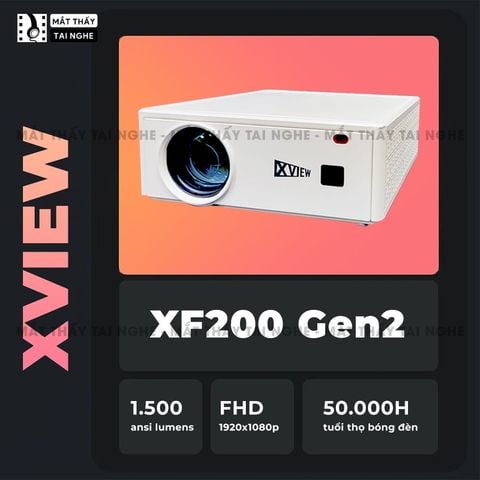 Xview XF200 Gen2 - Máy chiếu mini giá rẻ độ sáng cao 1.500 ansi sáng nhất dòng LED LCD, phân giải thực chuẩn Full HD 1080p, hỗ trợ hệ điều hành Android mượt mà