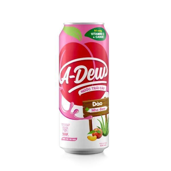 Nước Trái Cây A-Dew Đào Nha Đam Lon Sleek 330ml