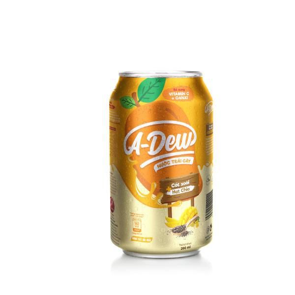 Nước Trái Cây A-Dew Vị Xoài - Hạt Chia Lon 200ml