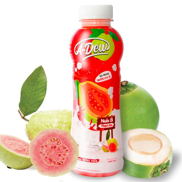 Nước Ổi Thạch Dừa A-Dew Chai 450ml