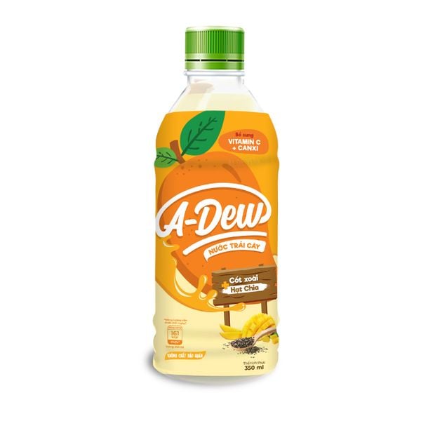 Nước Trái Cây A-Dew Vị Xoài - Hạt Chia Chai 350ml