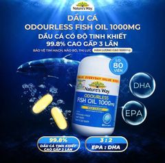 Nature Way Omega 3 Fish oil 1000mg lọ 80v Mgs