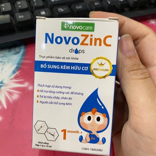 Kẽm hữu cơ nhỏ giọt cho trẻ từ 1 tháng tuổi NovozinC drop 15ml