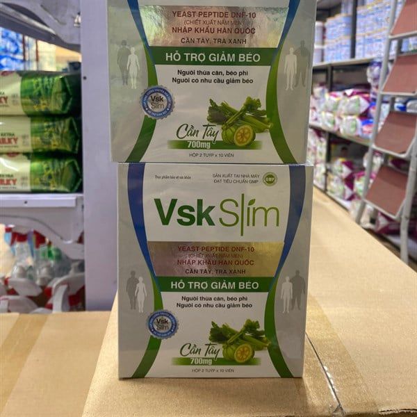 Viên giảm cân, giảm mỡ bụng VSK SLIM - hộp 20 viên sủi Vshine ( tube)