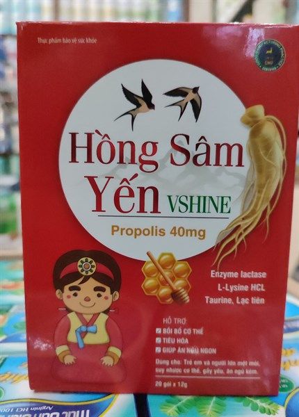 Hồng sâm yến Vshine H20g