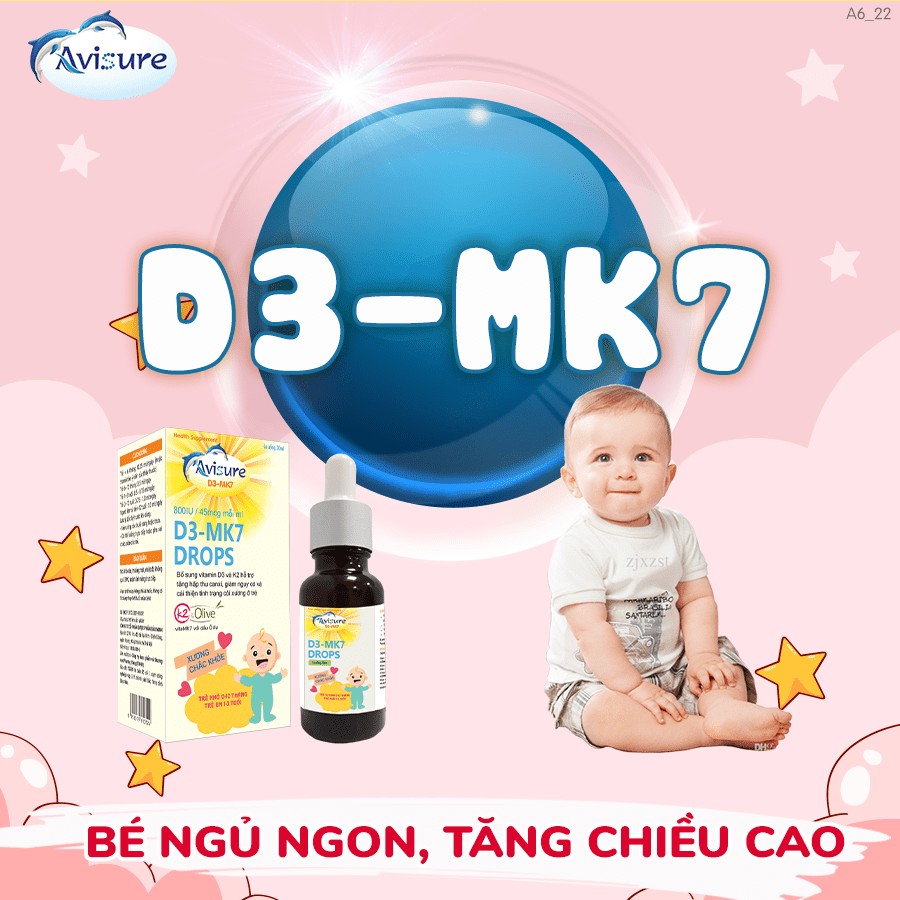 Dung dịch bổ sung D3K2 cho trẻ sơ sinh Avisure D3-MK7 Drops lọ 20ml ...