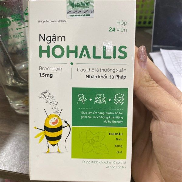 Ngậm Ho Hohallis Giảm Ho Long Đờm Dùng Được Cho Bà Bầu Hộp 24 Viên