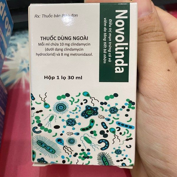 Novolinda - bôi mụn trứng cá và viêm da tiết bã nhờn lọ 30 ml