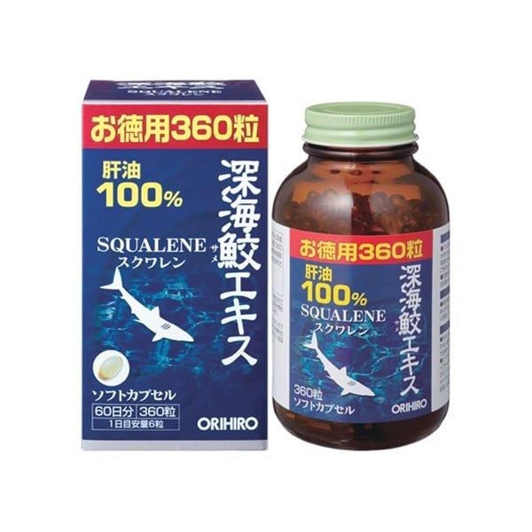Dầu gan cá mập Orihiro Squalene hộp 360 viên nhật bản