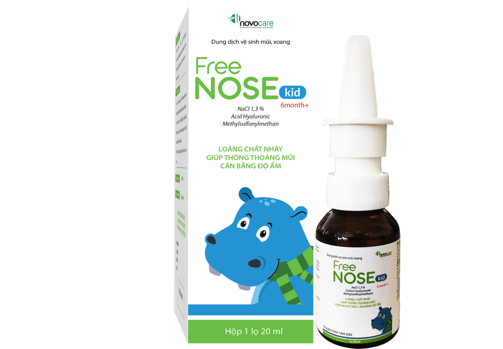 Xịt mũi ưu trương Free nose kid novocare cho trẻ trên 6 tháng tuổi
