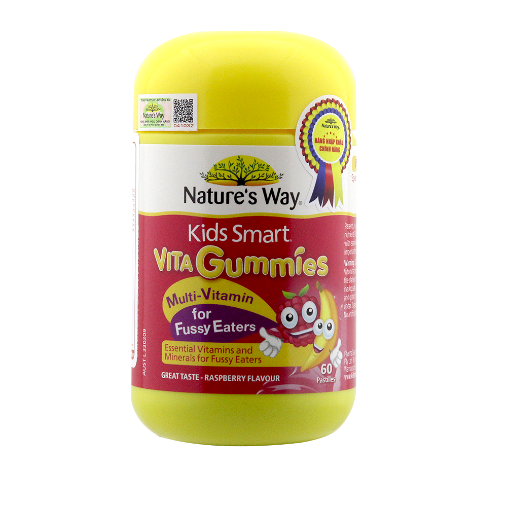 Kẹo dẻo cho bé Vita Gummies Nature's way tăng đề kháng, ăn ngon, chống táo bón mgs (nhập khẩu)