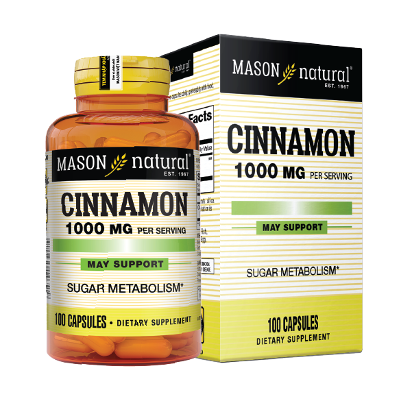 Cinnamon 1000mg Mason lọ 100v- Hỗ trợ chuyển hóa đường, tiểu đường