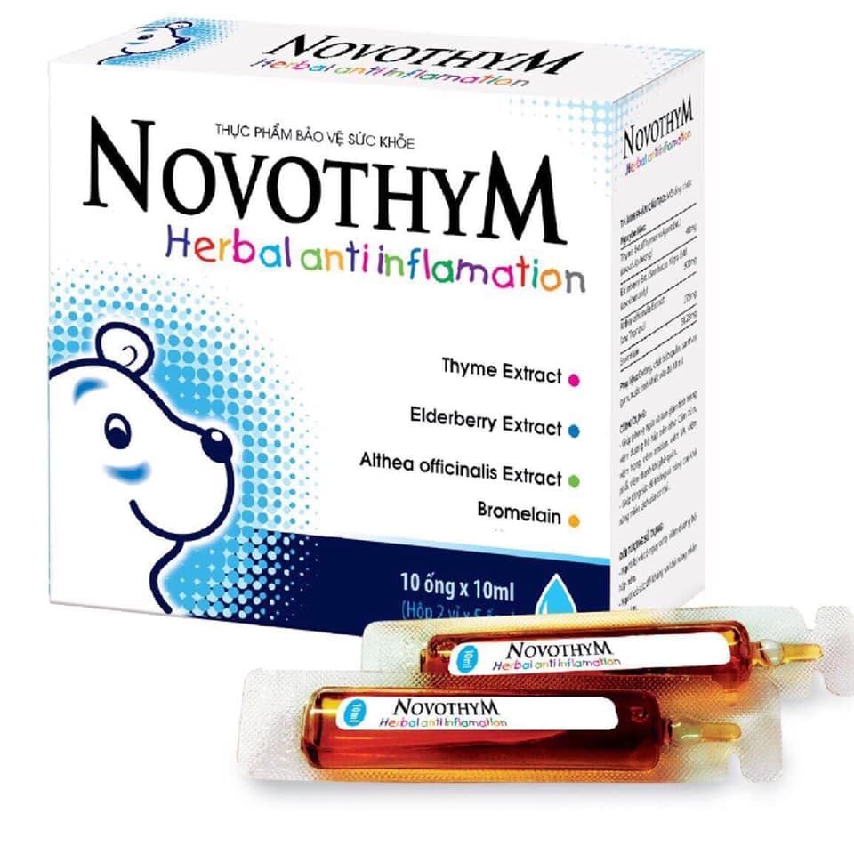 Dịch chiết thảo dược NovoThym tăng đề kháng, giảm viêm đường hô hấp cho trẻ em dưới 1 tuổi