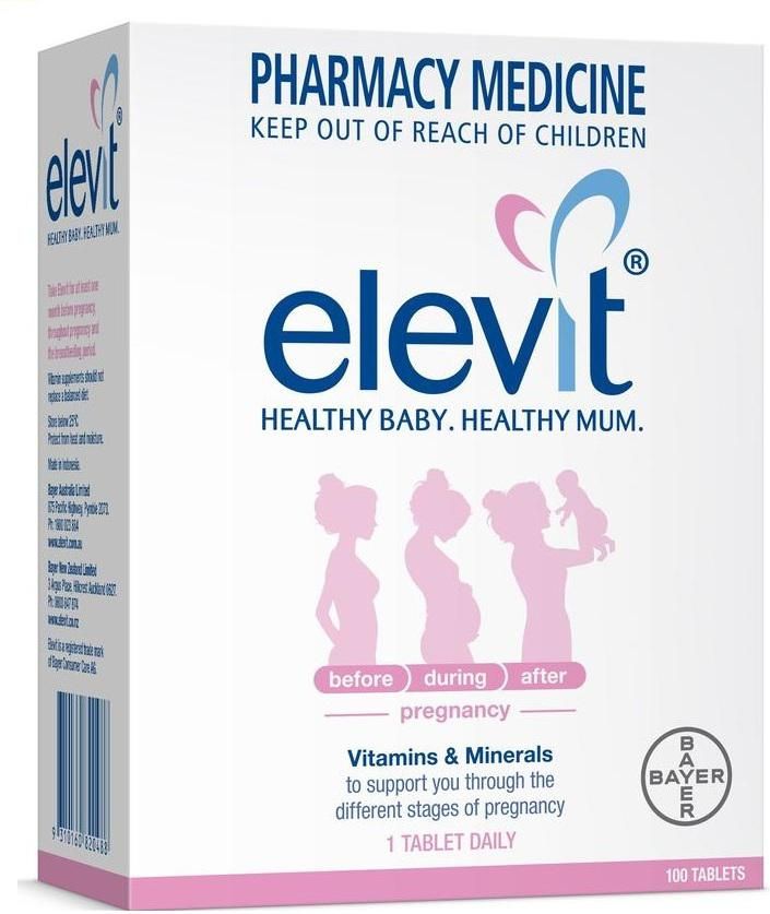 Vitamin Tổng Hợp Elevit Cho Bà Bầu Hộp 10 vỉ x 10 viên