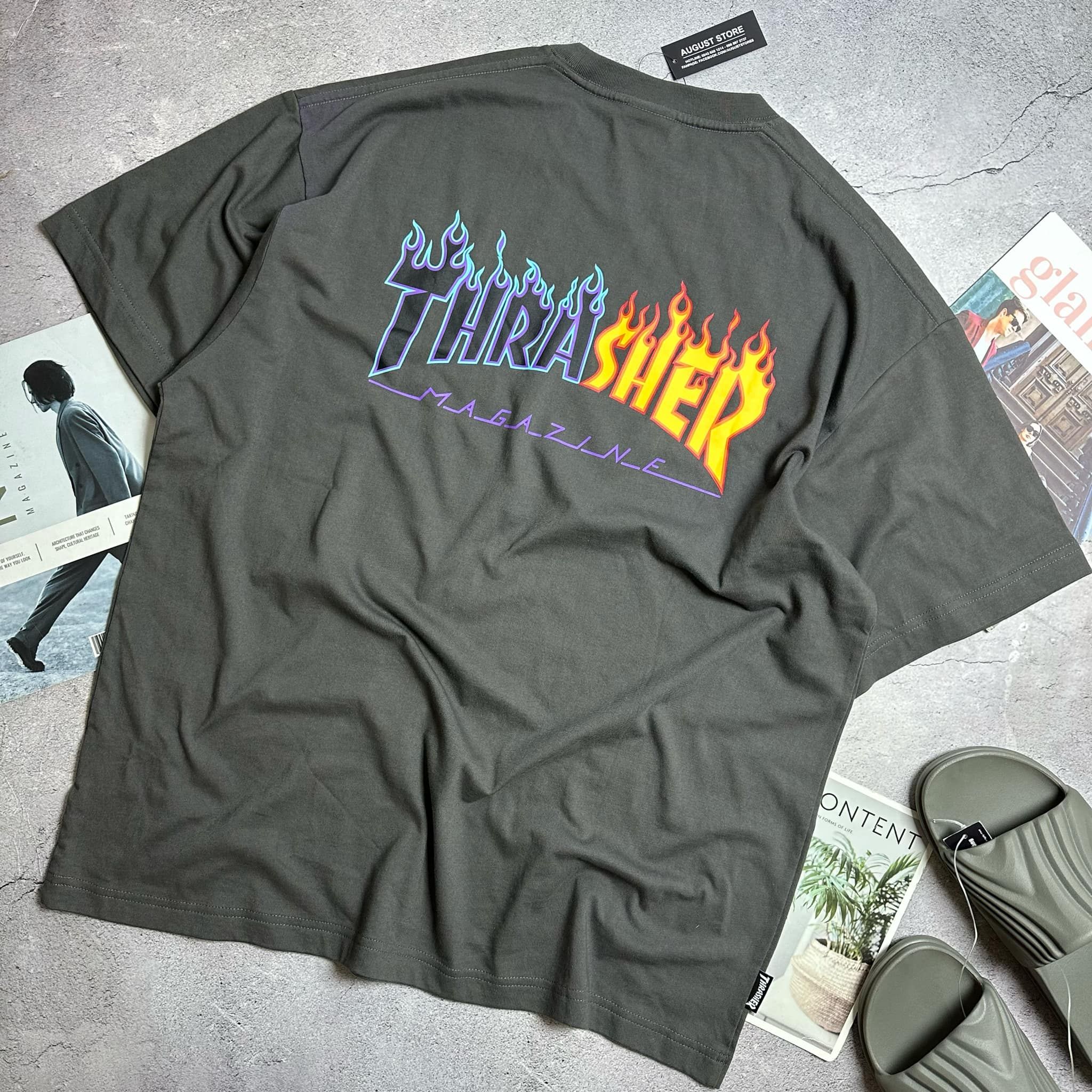 ÁO CT THRA.SHER IN CHỮ LỬA 5033