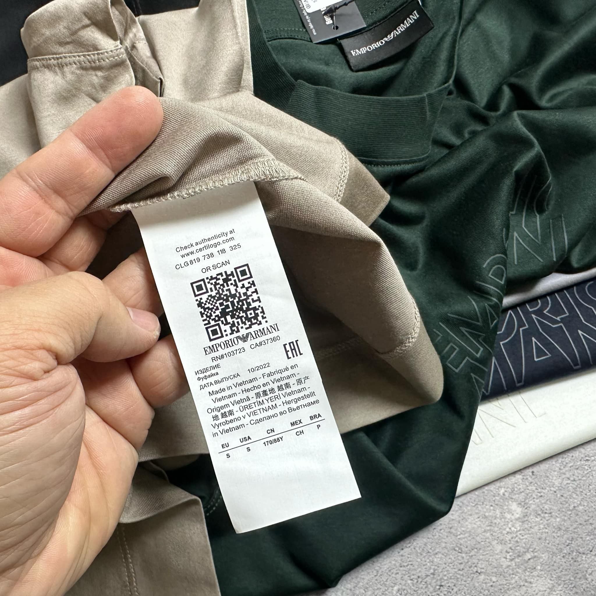 ÁO CT ARMANI LOGO VẢI TENCEL 3632