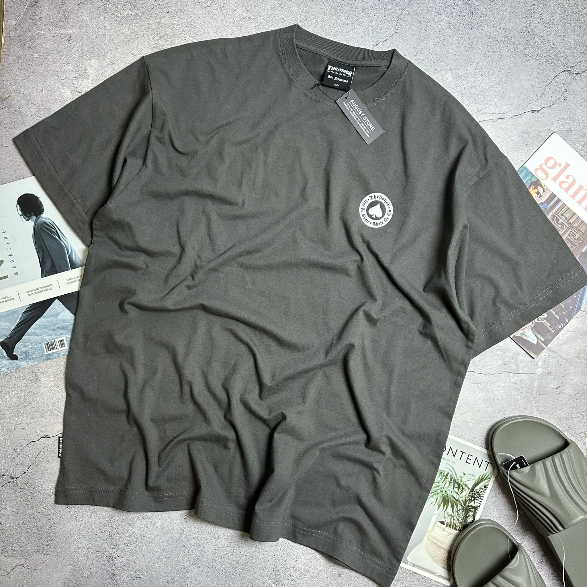 ÁO CT THRA.SHER IN CHỮ LỬA 5033