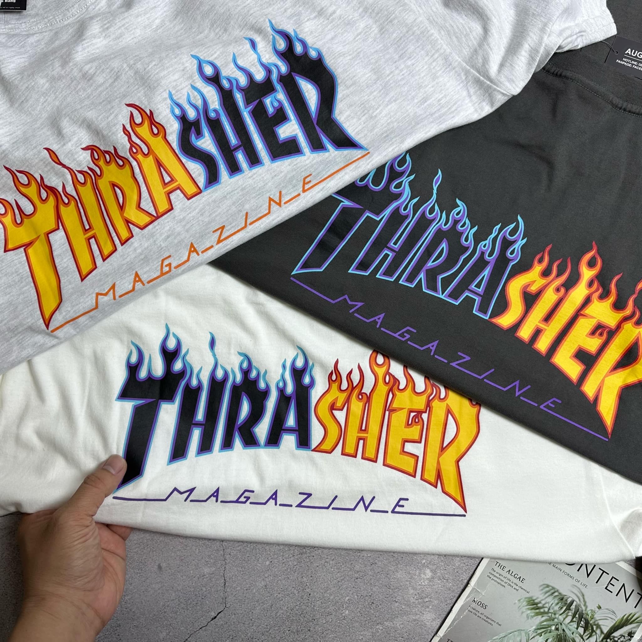 ÁO CT THRA.SHER IN CHỮ LỬA 5033