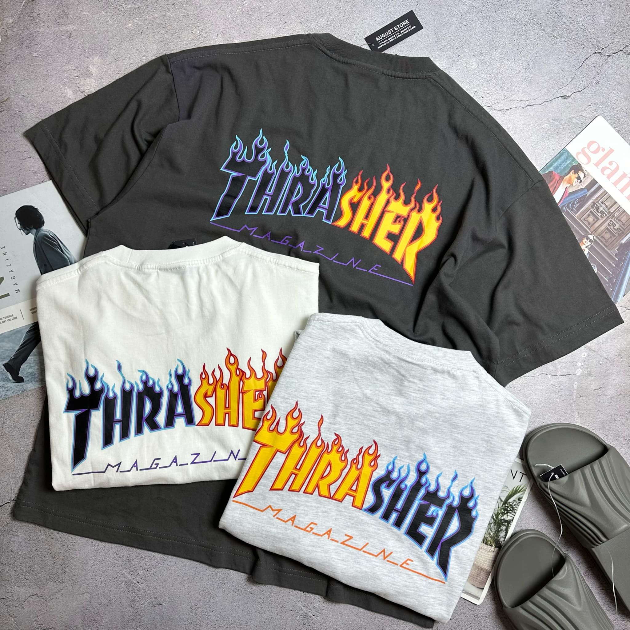 ÁO CT THRA.SHER IN CHỮ LỬA 5033