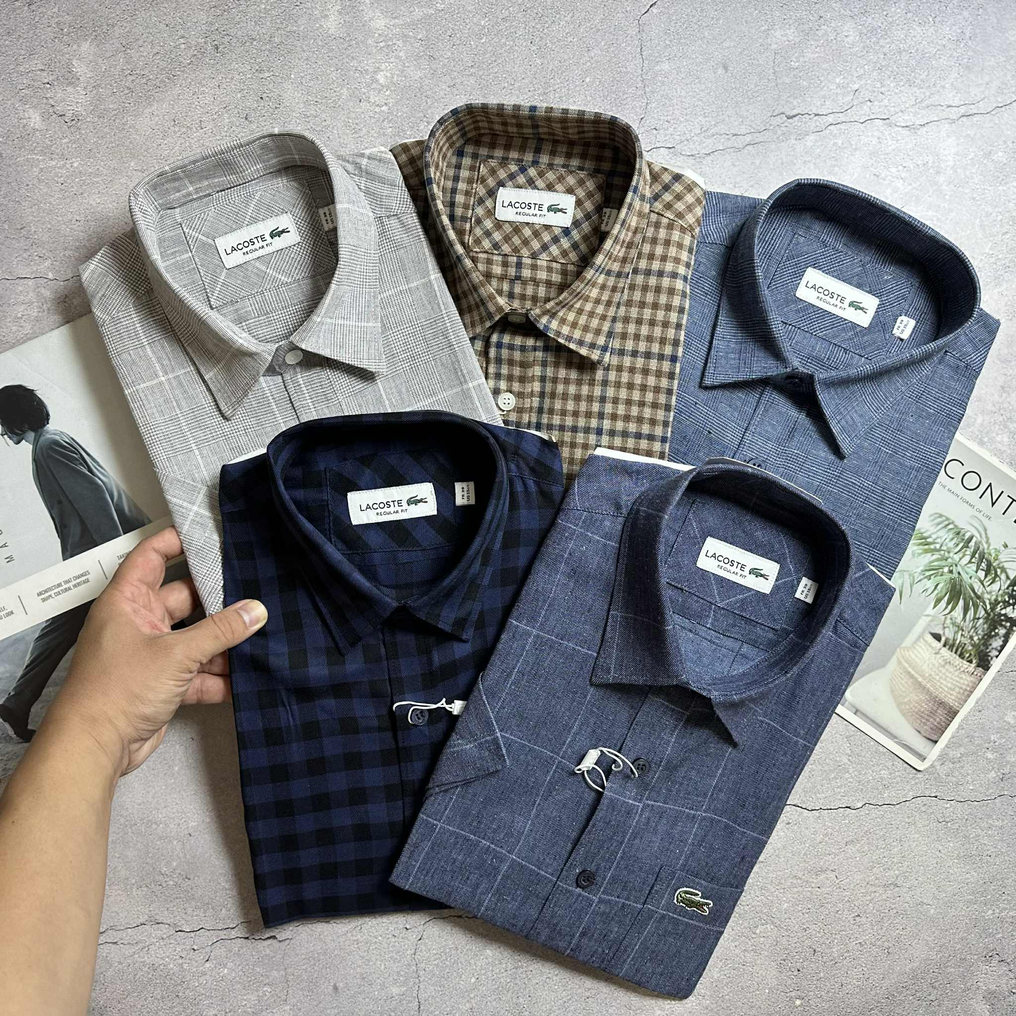 SMCT L.C KẺ CARO TÚI NGỰC 8244