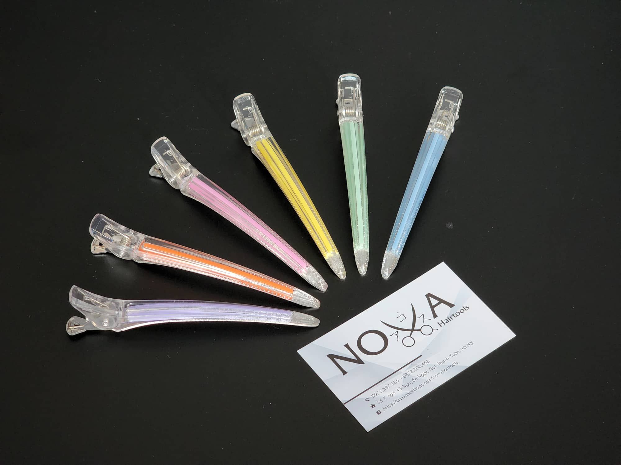  Kẹp cắt tóc trong suốt pastel (6c/túi) 