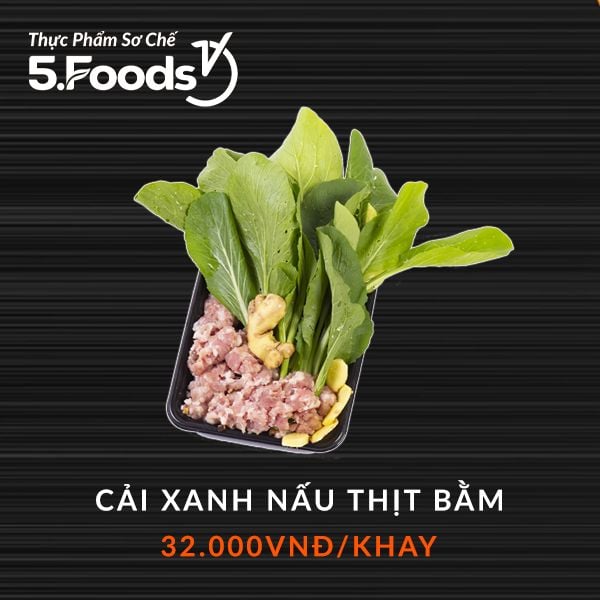  Canh cải nấu thịt bằm (sơ chế) 