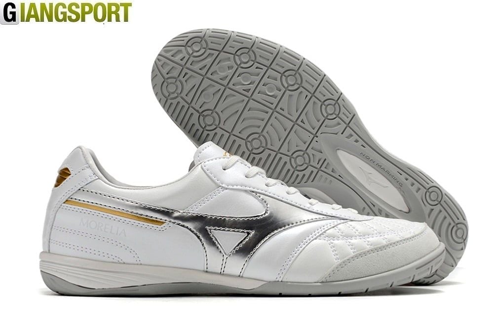 Giày sân futsal Mizuno Morelia sọc trắng IC