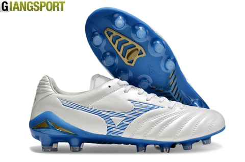 Giày sân cỏ tự nhiên Mizuno Morelia Neo IV trắng xám FG