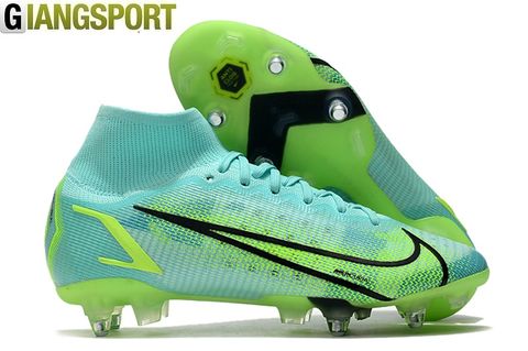 Giày sân cỏ tự nhiên Nike Mercurial Superfly VIII Elite xanh SG