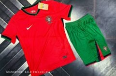 Áo bóng đá Euro 2024 Quốc Gia Bồ Đào Nha (Made in Thailand) - Homes Kits