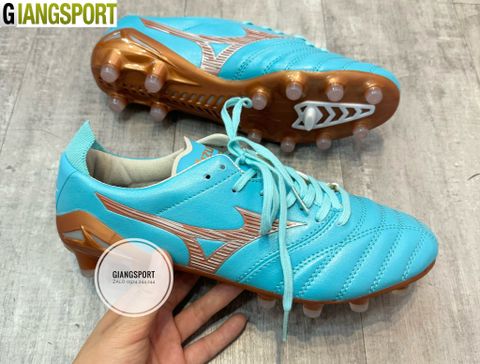 Giày sân cỏ tự nhiên Mizuno Morelia Neo IV xanh FG