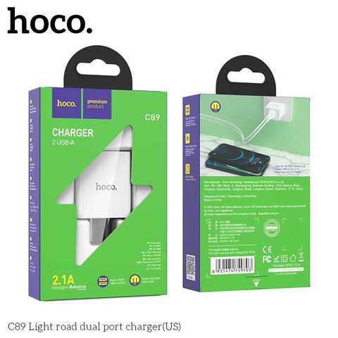 Củ sạc 2 cổng usb Hoco C89