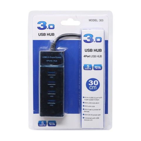 Hub 1 ra 4 USB 2.0 30cm (xanh đậm)