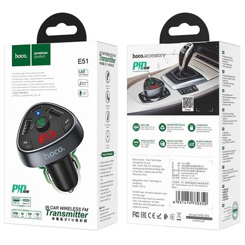 Tẩu sạc Hoco E51 18w 3 cổng (2usb + 1typec)