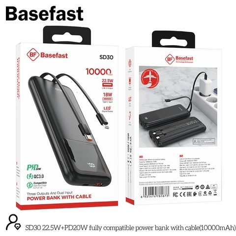 Sạc dự phòng Basefast SD30 22.5W 10000mAh