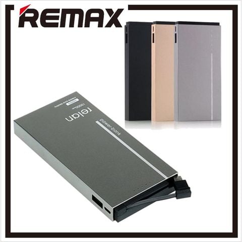 Sạc dự phòng Remax RPP-65 10000mAh tích hợp cáp 2in1 (Iphone+Micro)