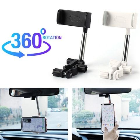Kẹp điện thoại trên gương oto xoay 360
