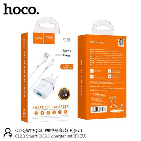 Bộ sạc nhanh Hoco C12Q 18w QC 3.0 Iphone