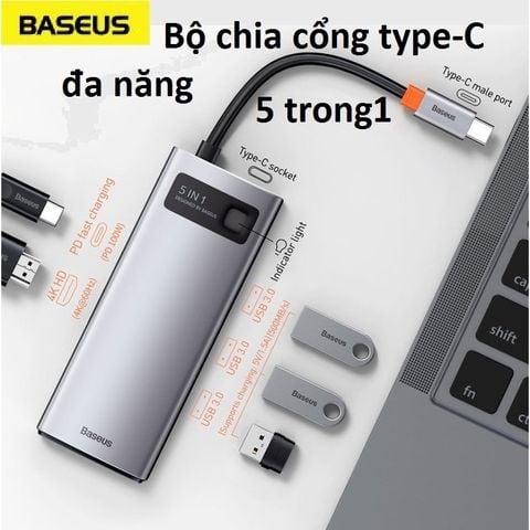 Bộ chuyển đổi Baseus TypeC đa năng 5in1 CAHUB-CX0G