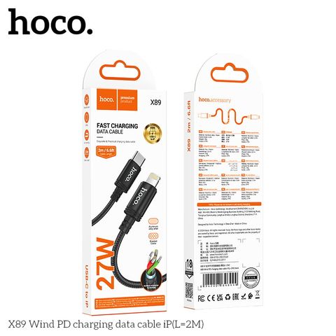 Cáp dù Hoco X89 27w TypeC-Ip 2m