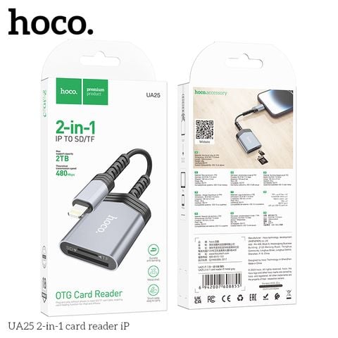 Đầu đọc thẻ 2in1 Hoco UA25 Iphone