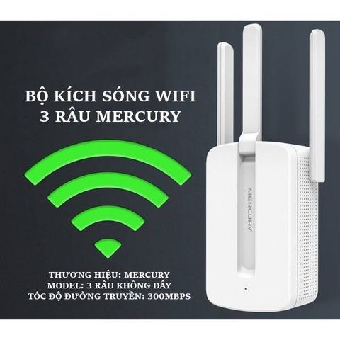 Kích Sóng Wifi Mercury MW310re 300Mbps 3 Râu Cực Mạnh