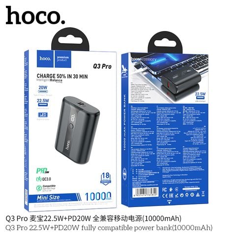 Sạc dự phòng sạc nhanh 20w + 22.5w Hoco Q3pro 10000mAh