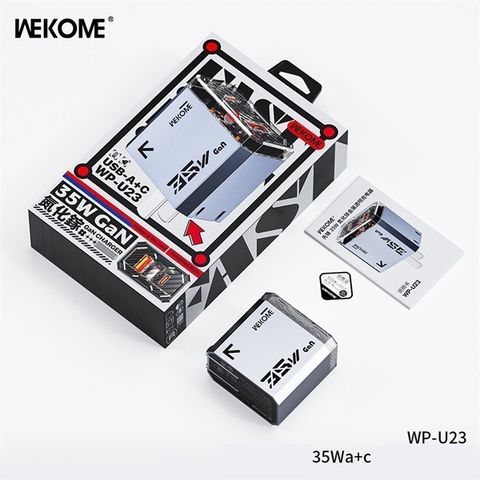 Củ sạc nhanh 35W WEKOME WP-U23 2 cổng sạc USB+TypeC PPS, PD, GaN