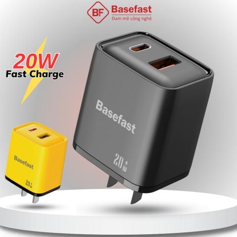 Củ sạc nhanh 20w 2 cổng usb+typec Basefast B23