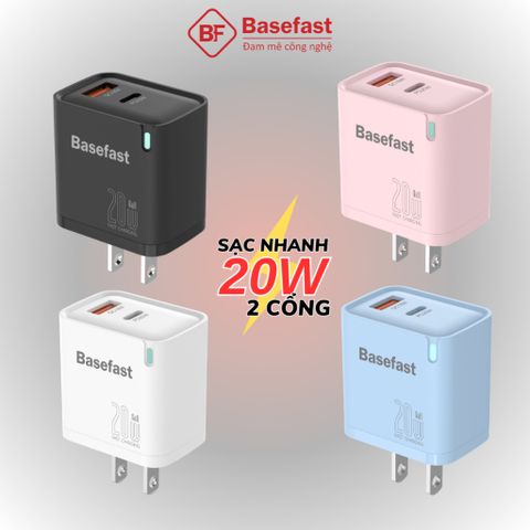 Củ sạc nhanh Basefast B24 GAN 20W 2 cổng USB+TypeC